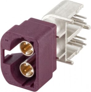 Right angle plug pcb w. housing Rosenberger D4S20W-40MA5-D