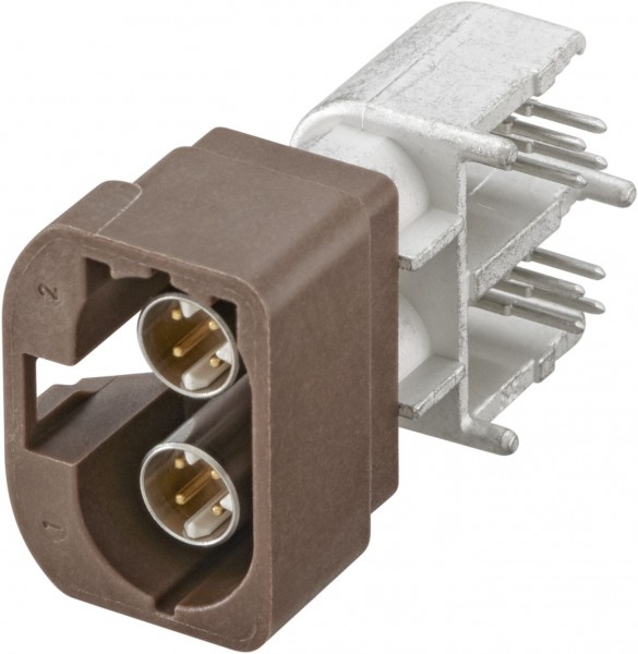 Right angle plug pcb w. housing Rosenberger D4S20W-40MA5-F