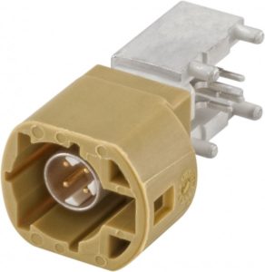 Right angle plug pcb w. housing Rosenberger D4S2UL-40MA5-K