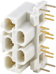 Right angle plug pcb w. housing Rosenberger E7S25L-40MX5-B